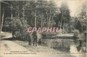 'Old Postcard Bagnoles de l''Orne Lake in the park of the Thermal Establishme...