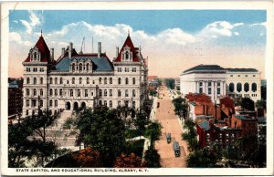 Postcard NY Albany State Capitol and Eduational Building