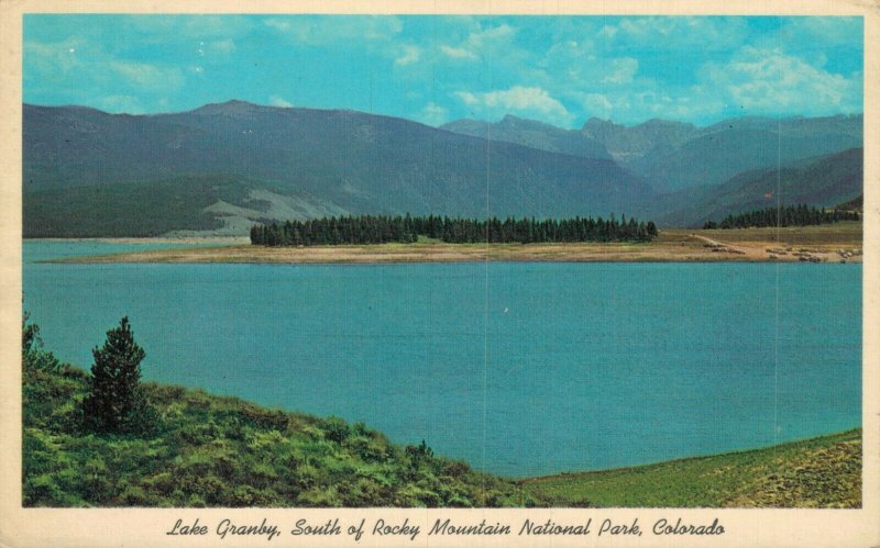 USA Lake Granby South of Rocky Mountain National Park Colorado Postcard 07.72