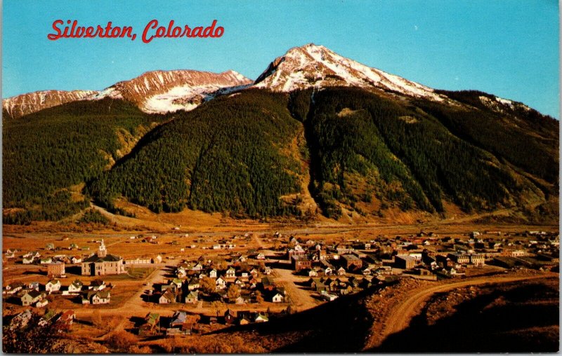 Silverton,CO- AERIAL San Juan County Colorado Bob Petley Chrome Postcard 