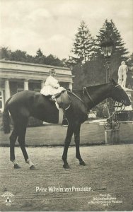 German Royalty RPPC 470 Baby Prince Wilhelm of Prussia on Fine Horse, 1908