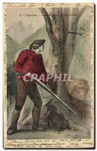 Old Postcard Bear Hunter Pyrenees d & # 39ours Vallee d & # 39Ossau Hunting