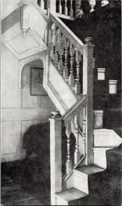 Staircase in Judson House Stratford CT Historical Society Vintage Postcard Q17