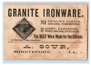 1880s-90s A. Sour Granite Ironware Shreveport, LA #1 F165