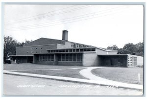 1958 Auditorium Manchester Iowa IA RPPC Photo Posted Postcard 