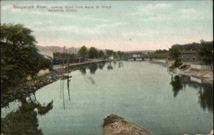 Ansonia Connecticut CT Naugatuck River RR Train c1910 Vintage Postcard