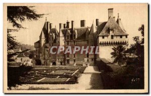 Old Postcard Langeais Facade Inner du Chateau