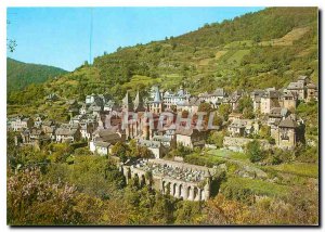 Postcard Modern Tourism Aveyron Conques in Rouergue General view dominated by...