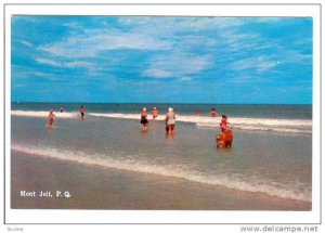 Everybody in the water, even the dog! Mont Joli, Province of Quebec, Canada, ...