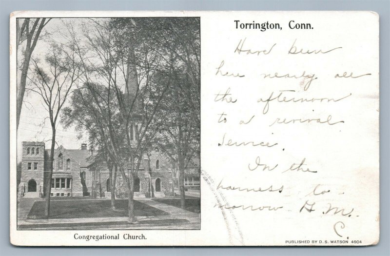TORRINGTON CT CONGREGATIONAL CHURCH ANTIQUE POSTCARD