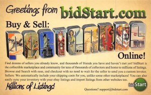 BidStart Collectible Stamp Postcard Online Large Letter advertising postcard