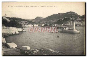 Old Postcard General view and Cassis & # 39entree port