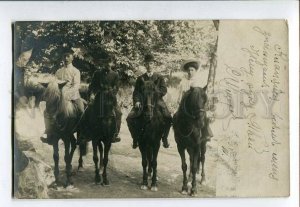 3078906 RUSSIA prosperous people HORSE walk Old REAL PHOTO RPPC
