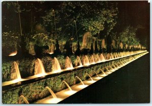 M-7816 The Hundred Fountains at Night Villa d' Este Tivoli Italy