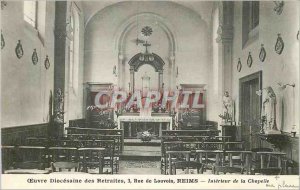 Old Postcard Reims works Diocesaine Retreats Chapel Interior