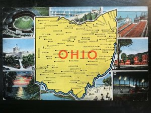 Vintage Postcard 1930-1945 Ohio Map 