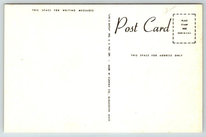 Cape Cod  Dock Boat Scene  Massachusetts   Postcard