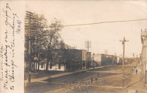 J19/ Indiana RPPC Postcard c1910 North End Main Street Stores Bank 78