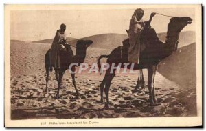 Old Postcard Meharlstes Crossing Dunes Camels