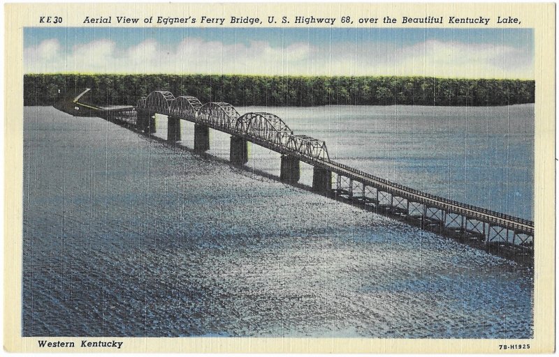 Aerial View Eggners Ferry Bridge Over the Beautiful Kentucky Lake US Hwy 68