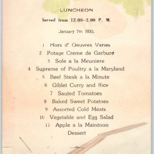 1930 Kyoto, Japan The Kyoto Hotel Luncheon Menu Paper Card English Restaurant 2D