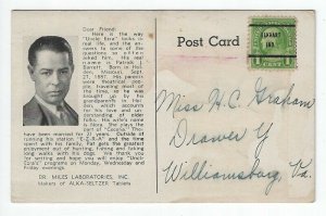 Vintage Advertising Postcard, Uncle Ezra and Station E.Z.R.A.