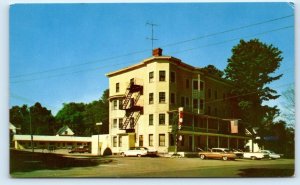 DOVER-FOXCROFT, ME Maine ~ BLETHEN HOUSE HOTEL & MOTEL  c1950s Cars Postcard