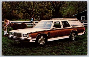 Cars~1979 Marquis Colony Park Station Wagon On Farm~Vintage Postcard