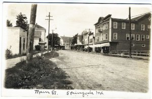 Springvale ME Main Street Storefronts Vintage Real Photo RPPC Postcard