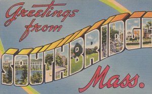 Greetings from Massachusetts  Southbridge , LARGE LETTER
