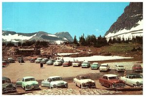 Top of Continental Divide Logan Pass Glacier National Park Postcard Posted 1961