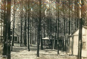 Postcard RPPC C-1910 Michigan Sparia Cottages Camp Lake occupation MI24-540