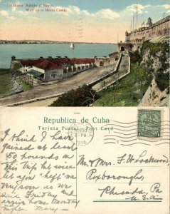 cuba, HAVANA, Way up to Morro Castle (1916) Postcard