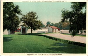 Residence Ralph Beaver Strassburger Gwynedd Valley PA Entrance WB Postcard VTG  