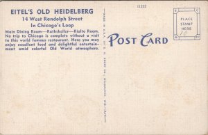 Eitel's Old Heidelberg Chicago IL Postcard PC451