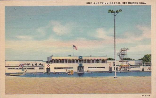 Iowa Des Moines Birdland Swimming Pool 1939 Curteich