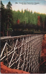 Trestle Thru Timberbelt Oregon Train Vintage Postcard C118