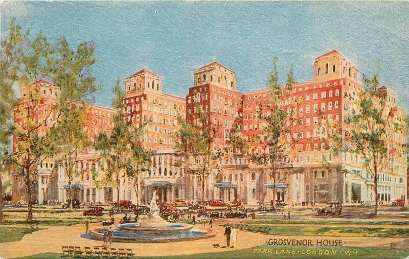 UK London Paint Texture Grosvenor House roadside Postcard 22-7605