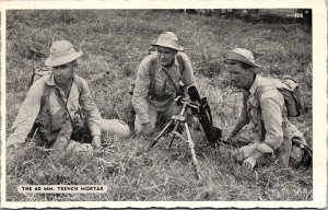 Vtg 60 mm Trench Morter Army Miltary 1940s WW2 Era Postcard