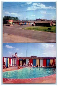 c1960 Sheridan Hills Motel Exterior View Building Pool Tulsa Oklahoma Postcard