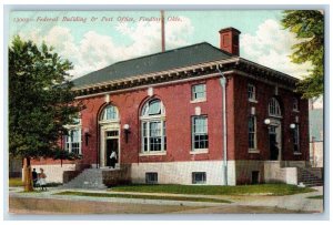 Findlay Ohio OH Postcard Federal Building Post Office Exterior View 1910 Antique