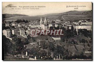 Postcard Old Louvesc general view taken from the Cemetery of Cure Air busy