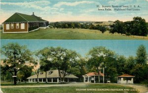c1910 Postcard Iowa Beauty Spots, Iowa Falls Golf Links, Siloam Spring Pavilion