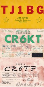 Angola West Africa Cameroon 3x Amateur Radio QSL 1970s Card s