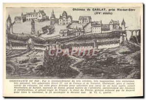 Old Postcard Castle of Carlat close Vic on Cere