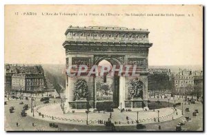 Old Postcard Paris Arc de Triomphe and the Place de l'Etoile