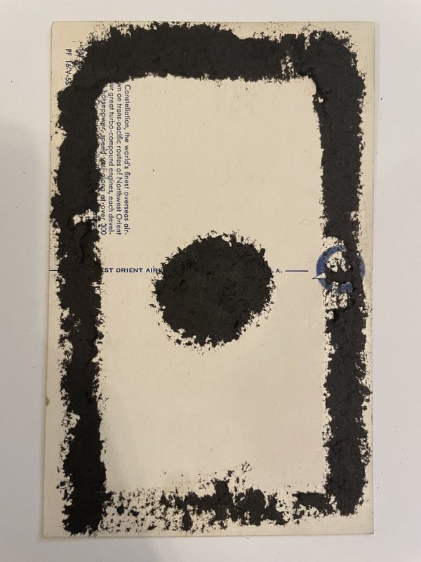 NWA Lockheed Turbo Constellation Airplane Postcard Aviation 1950s