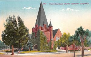 Alameda California~Christ Episcopal Church~Ladies Sit on Sidewalk~c1910 Pc