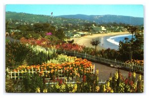 Laguna Beach California Postcard Heisler Park Laguna Bay Victor Hugo Inn 