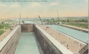 New Welland Ship Canal , Ontario , 1910-20s ;  Twin Locks